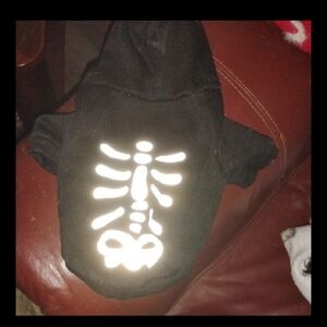 Skeleton Dog Hoodie - Black and White